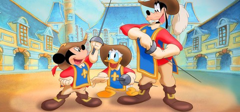 Tři mušketýři: Mickey, Donald a Goofy