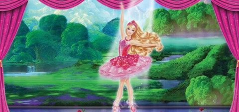 Barbie în pantofii roz de balerină